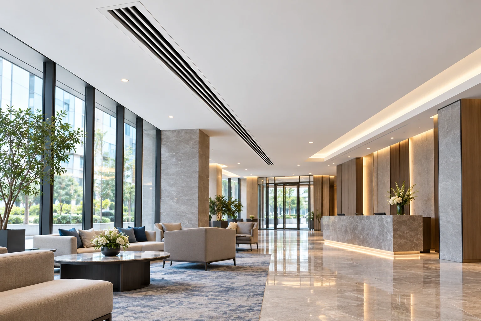 Illustrative application for Slot diffuser and ceiling coordination guide